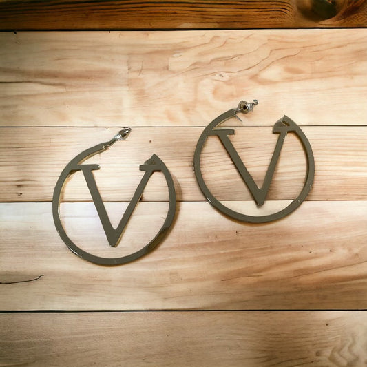 Letter “V” Large Hoops