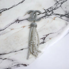 CC Tassel Pearl Brooch