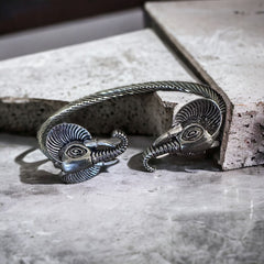 Silver Men’s Elephant Bangle