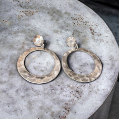 Matte Silver Hoops