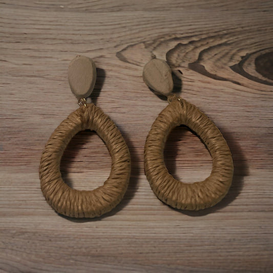 Straw Wicked Teardrop Earrings