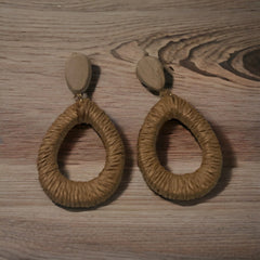 Straw Wicked Teardrop Earrings