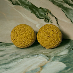 Wicker Button Earrings